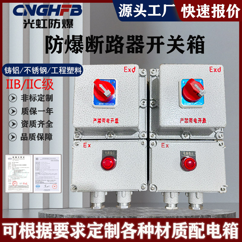 BDZ防爆断路器20A32a铝合金配电箱三相380V220防爆2P4p漏电开关箱