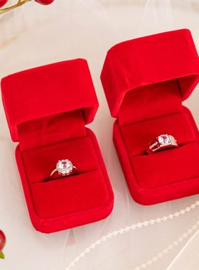 仿真对戒结婚一对婚礼现场用道具情侣戒指男女求婚订婚钻戒婚纱照