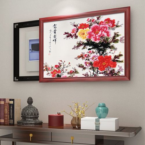 网红新中挡式电表箱m箱装饰画配箱电电闸箱弱电新款年年遮有余挂