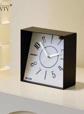 TEBO简约轻奢时钟玄关桌面创意摆件客L厅座钟摆放式钟表装饰品