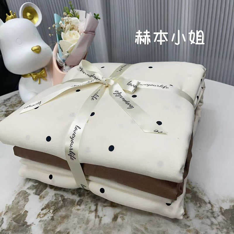 赫本小姐a类母婴级全棉有氧双层纱四件套纯K棉纱布被套2024新款夏