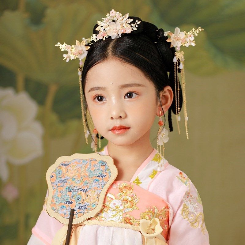 儿童发簪女孩古风发夹耳环发饰公主超仙套装古装配U饰女童汉服新,童装/婴儿装/亲子装,发饰,淘宝优惠券,粉丝福利购,淘宝优惠卷