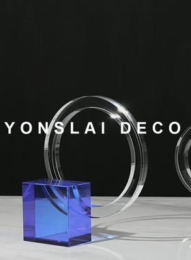 简约现代轻奢水晶几何软装饰品创C意家居桌面玄关电视柜样板房摆