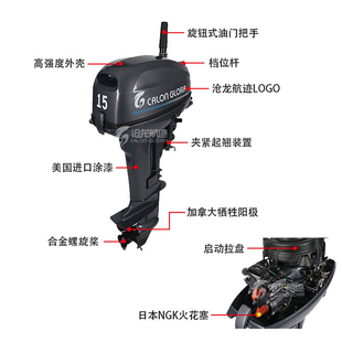 推荐 沧龙船外机hh二冲程橡皮艇快艇发动机船用挂机舷外机螺旋桨推
