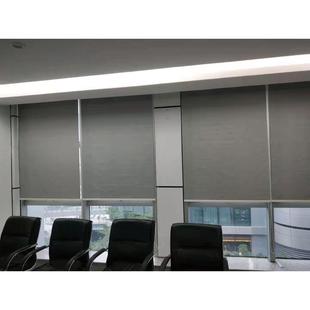 办公室广告遮光窗帘工程卷帘防水遮阳隔热免打孔家用升降拉式