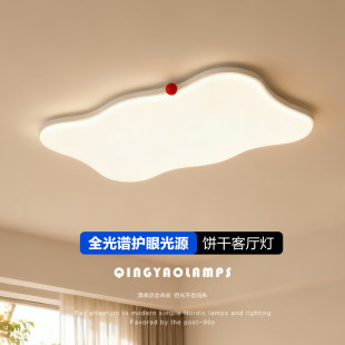 雷士QINGYAO清瑶 北欧奶油风客厅吸顶灯高亮护眼卧室书房全屋灯具