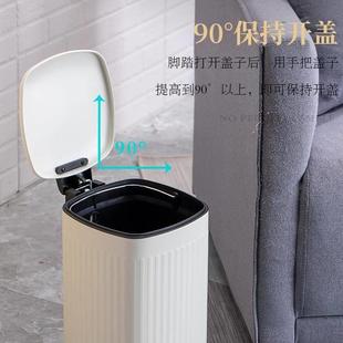 高颜值脚踩垃圾桶家用客厅卫生间厨房大号容量带盖不锈钢双层脚踏
