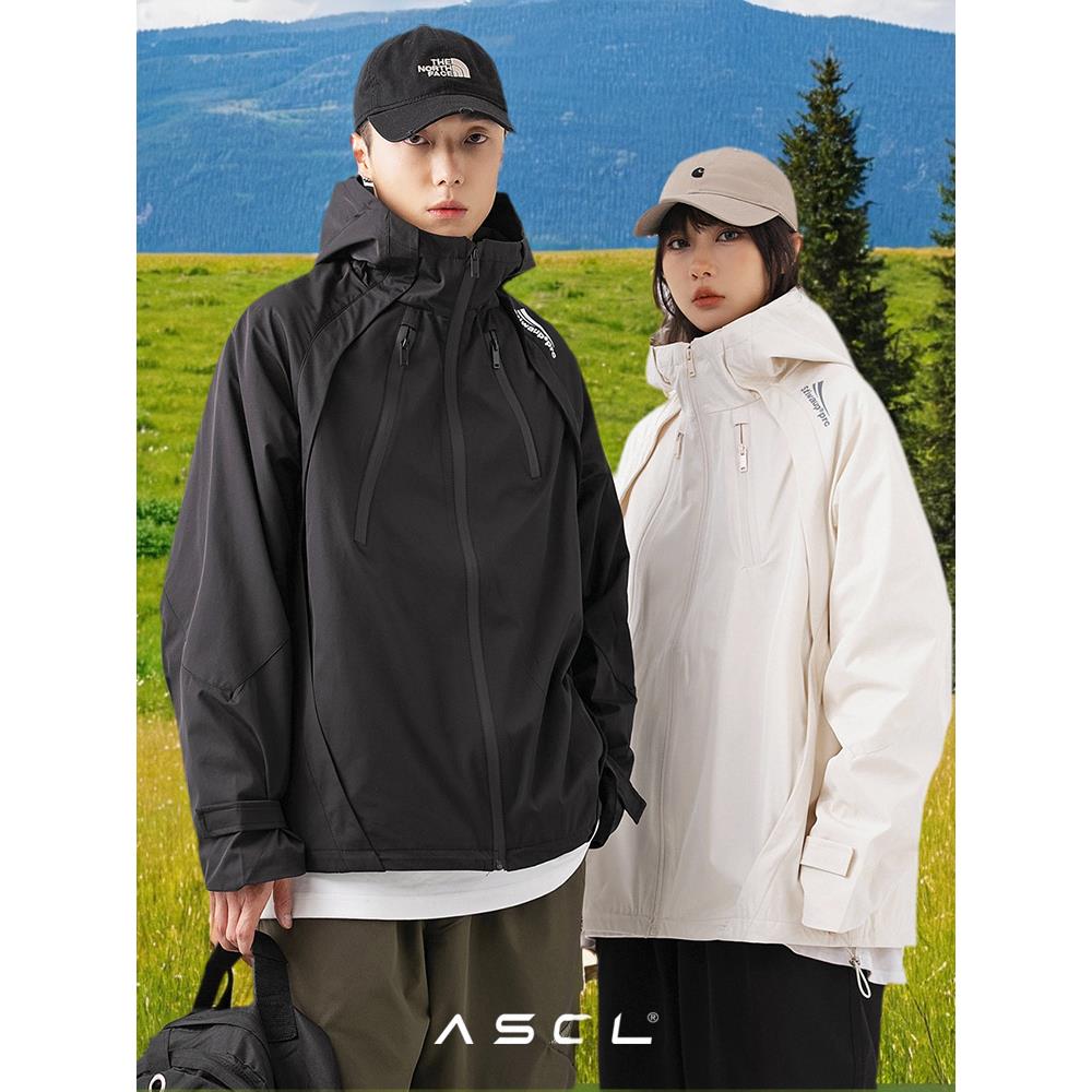 ASOL冲锋衣女款夏天季2024新款户外防晒三合一登山服男款进藏外套