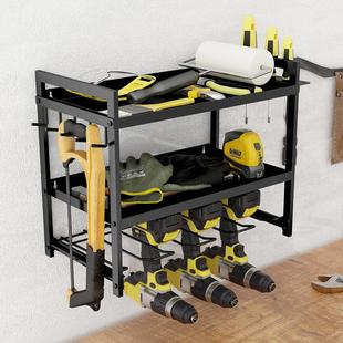 电动工具收纳架重型浮动储物架手电钻螺丝刀工具置物架 跨境壁挂式