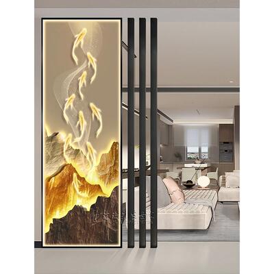 新款简约现代艺术玻璃屏风隔断家用客厅入户玄关轻奢装饰透光遮挡