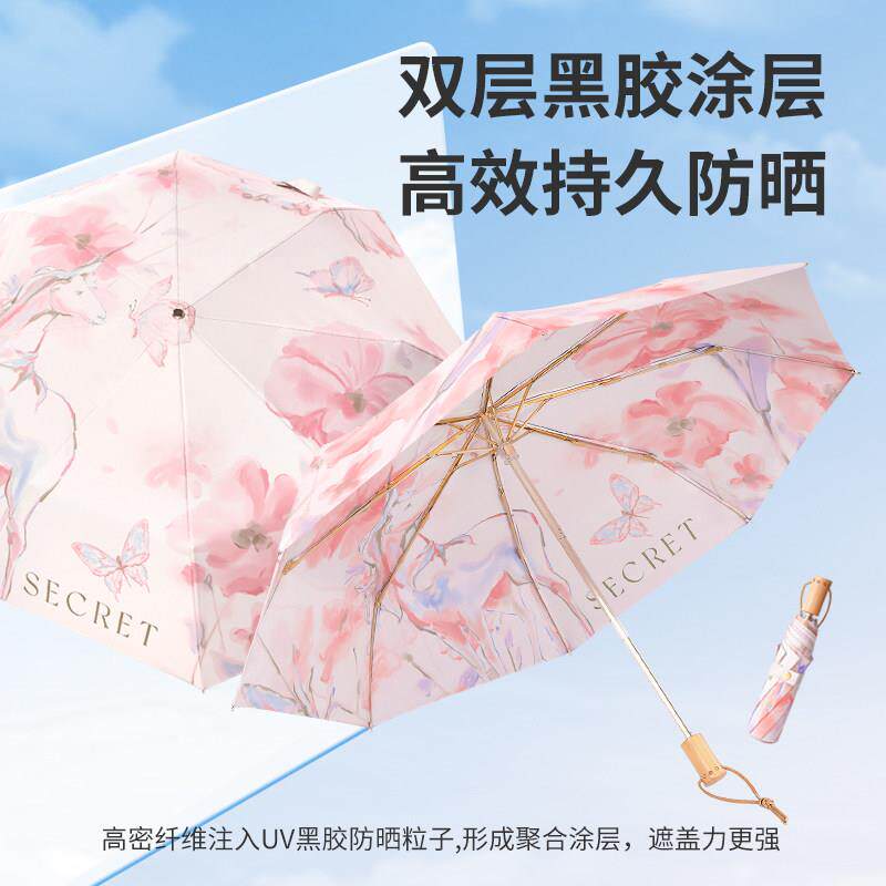 【铝合金+真双层】铝合金金杆双层黑胶遮阳太阳伞防晒伞晴雨两用