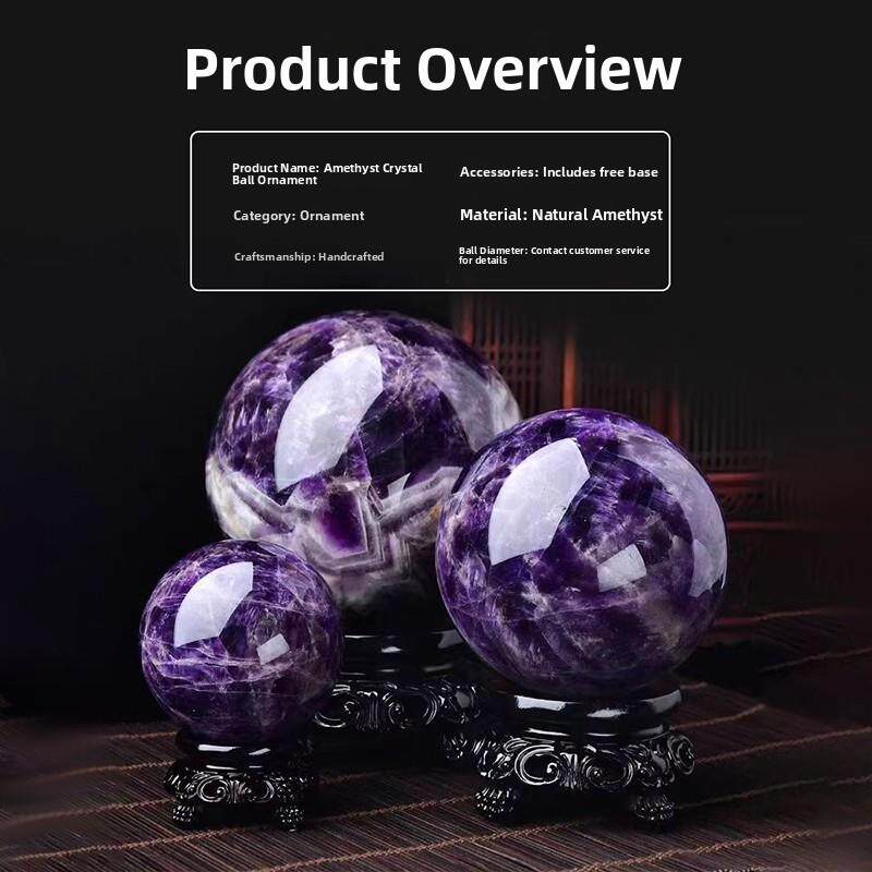 采购产品自然幻想紫水晶球饰品,真正的原石,手工抛光的好运,家