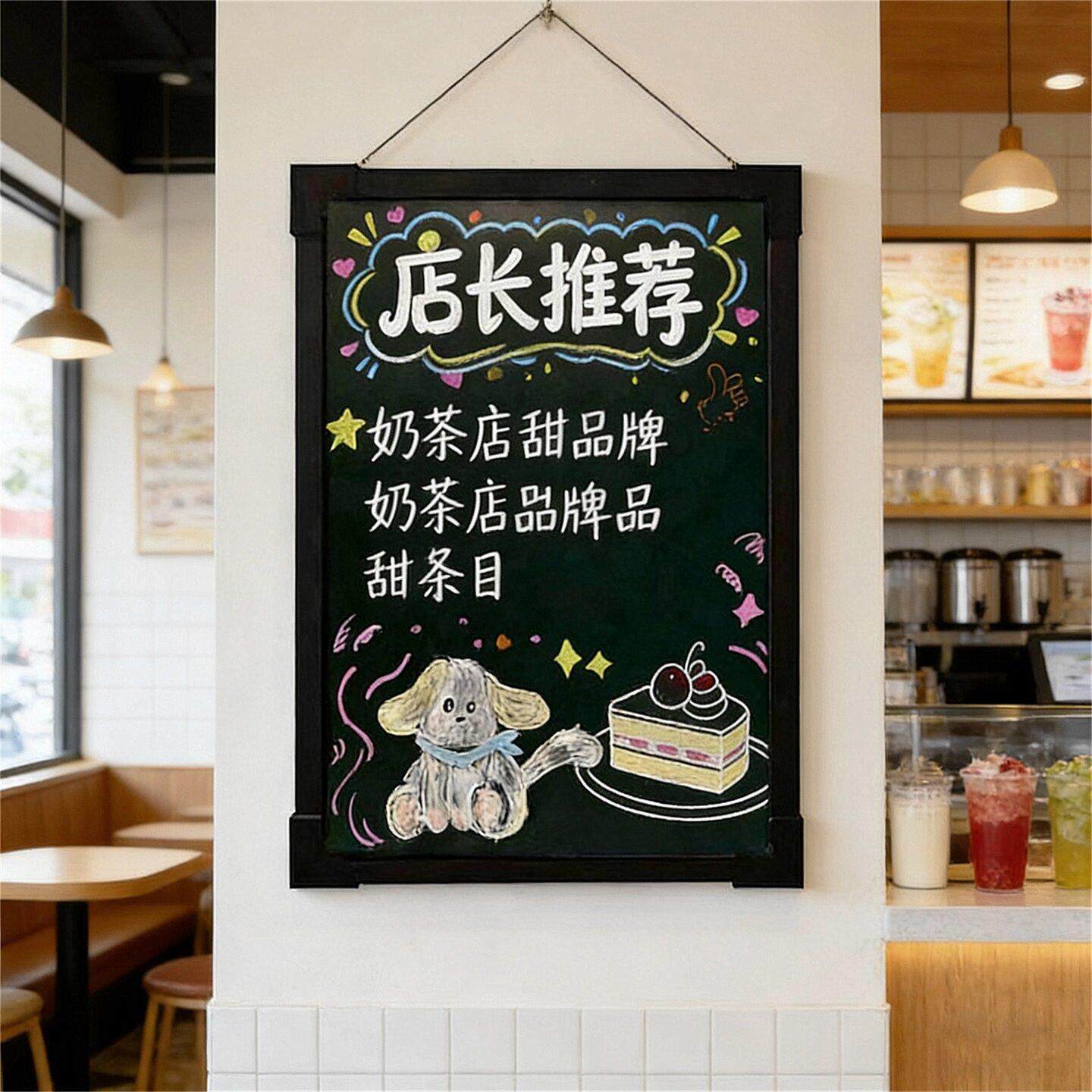小黑板店铺用挂式商用手写发光广告牌可擦展示牌价目表黑板挂墙式