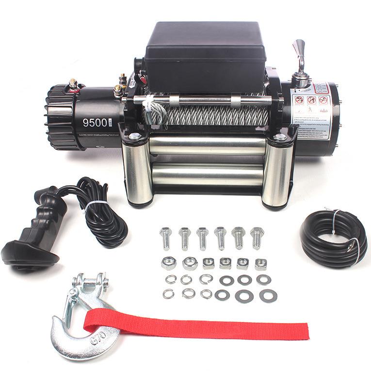 改装绞盘厂家直销汽车电动绞盘9500磅拉力12V车载电动绞盘