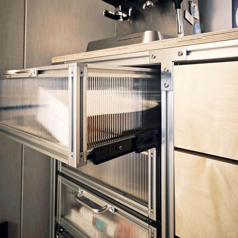 铝型材桦木餐边柜咖啡机柜茶水柜酒柜边柜子一体收纳柜多层靠墙柜,住宅家具,餐边柜,淘宝优惠券,粉丝福利购,淘宝优惠卷