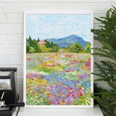 简约实木拼图框1000片70X50X75相框裱框为㚓雷诺瓦福思定制