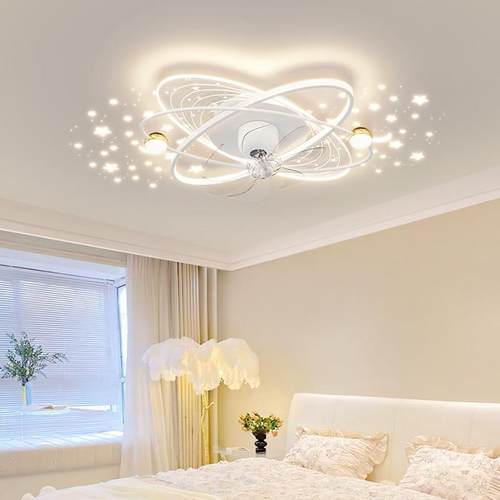 风扇灯网红2025年新款创意摇头卧室吸顶灯现代简约大气房间灯具