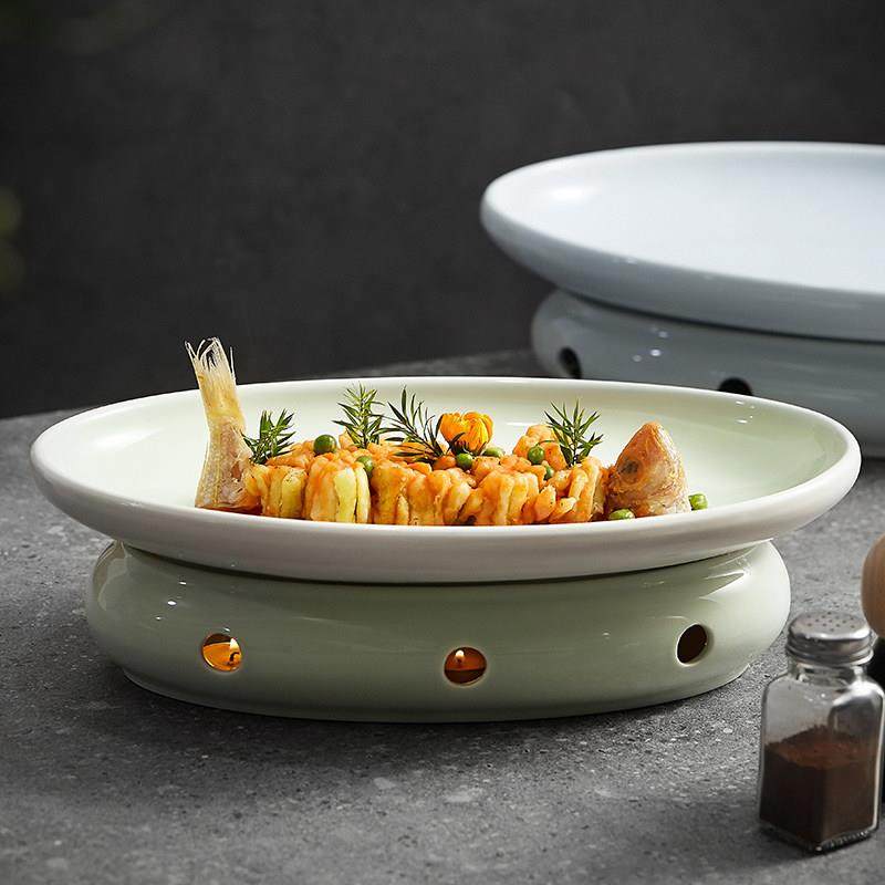 饭厅陶瓷餐具大盘轻奢炉锅具酒精炉套装鱼盘盘子蜡烛加热盘子干锅,餐饮具,盘,淘宝优惠券,粉丝福利购,淘宝优惠卷