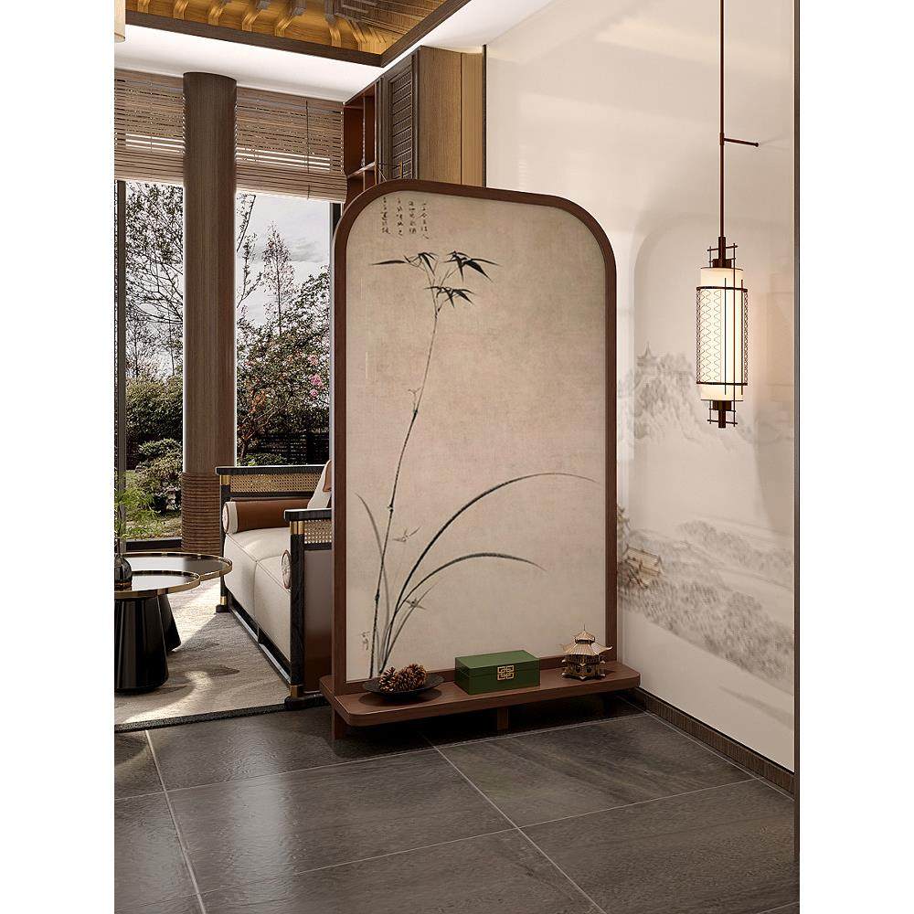 新中式实木入户屏风玄关隔断客厅办公室装饰字画可移动置物架座屏,住宅家具,座屏,淘宝优惠券,粉丝福利购,淘宝优惠卷