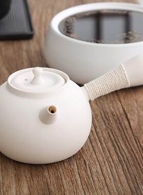 惠泽轩白泥壶陶瓷茶壶功夫茶具侧把壶烧水壶过滤茶炉电陶炉煮茶器