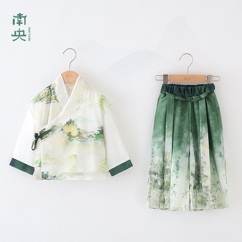 汉服男童国风套装春秋款女童新中式童装儿童唐装古风姐弟表演服夏