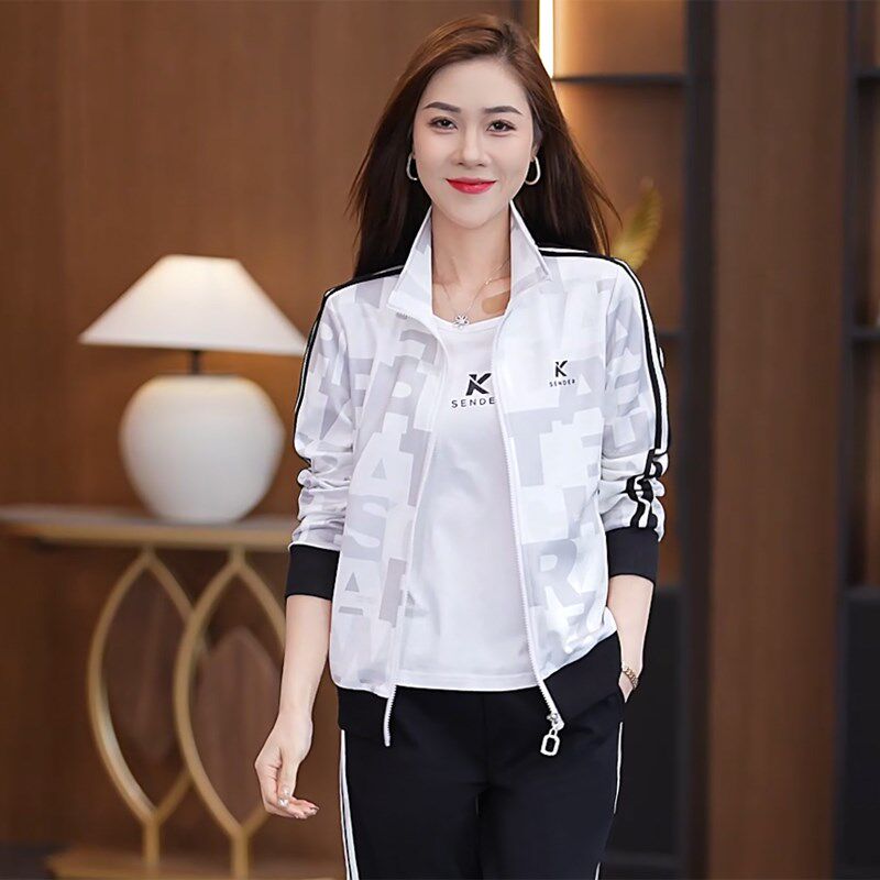 运动套装女春秋时尚气质减龄旅游新款休闲外套洋气显瘦夏装运动服