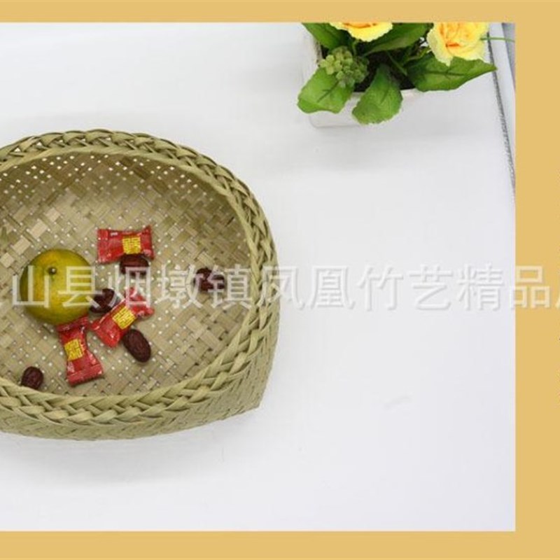 收纳筐复古竹编桌面小竹篮鸡蛋茶道竹篓水果竹筐篓手工竹编篮茶托