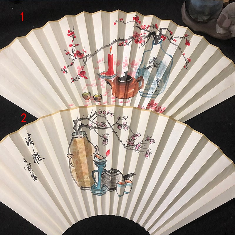 宣纸折扇手绘扇面订制扇面s雅趣花鸟图苏州文玩扇子95寸18方扇面