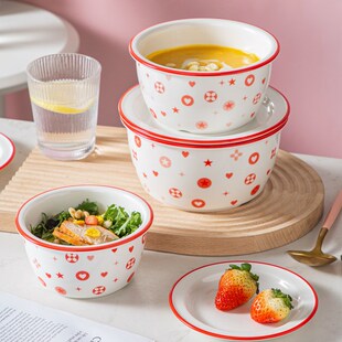 炖盅蒸蛋碗带盖的陶瓷碗蒸蛋羹耐高温便当碗上班族微波炉专用的碗