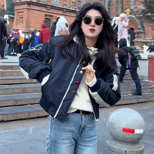 棒球服外套女短款春季2025新款韩版刺绣宽松高级感小个子上衣夹克