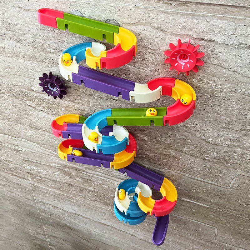 儿童滚珠球轨道大颗粒拼q装积木墙宝宝玩具益智3到6岁男孩女孩洗