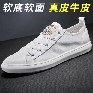 子男2023新款 真皮鞋 真牛皮 男潮流百搭 透气男鞋 防滑板鞋 小白鞋