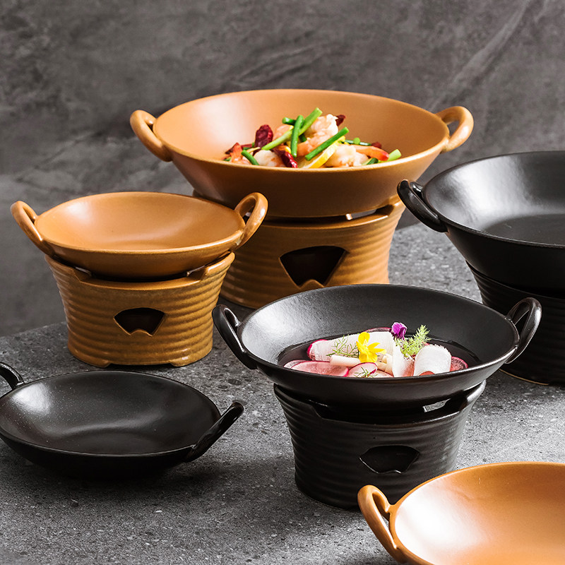 干锅家用锅具锅专用加热炉酒精块高端煤气灶新式陶瓷酒精炉子菜盘