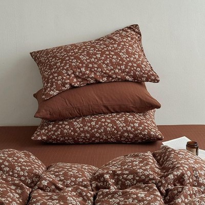 田园风全棉色织提花被套单件加厚双层纱纯棉纱布被罩150x200x230c