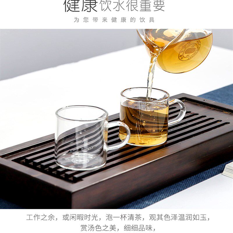 加厚高硼硅耐热玻璃小茶杯水z杯带把杯子咖啡杯杯功夫品茗品茶杯