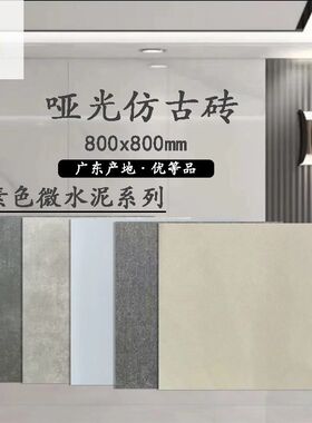 素色微水泥仿古砖800x800哑光灰色地砖防滑耐磨瓷X砖广东地板砖
