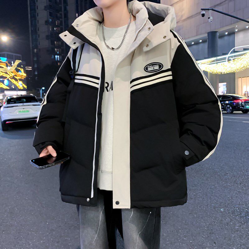 冬装青少年棉衣连帽外套男孩初高中学生羽绒棉服大童加厚宽松棉袄