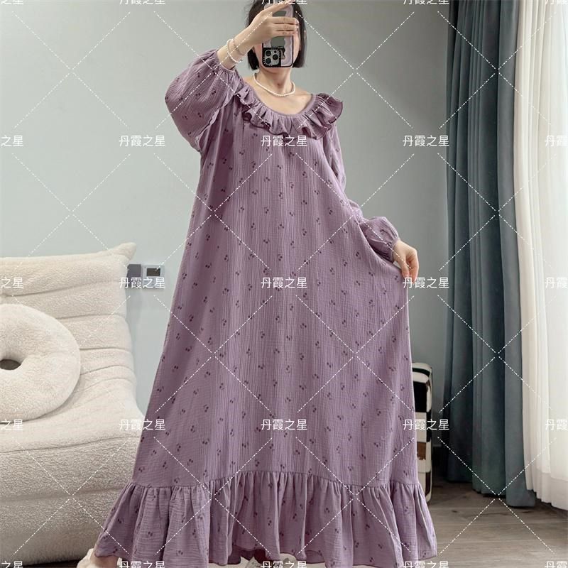 睡衣女秋冬款2025新款纯棉睡裙公主风女士春秋季长款可外穿睡袍