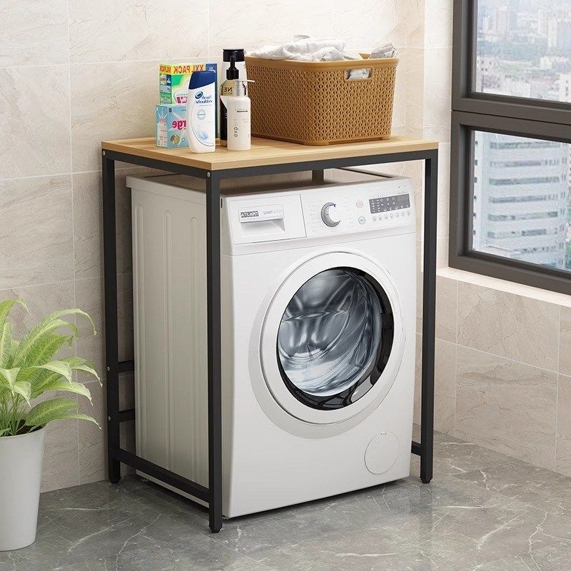 洗衣机置物架子滚筒波轮翻u盖上方架免打孔通用尺寸储物收纳架子