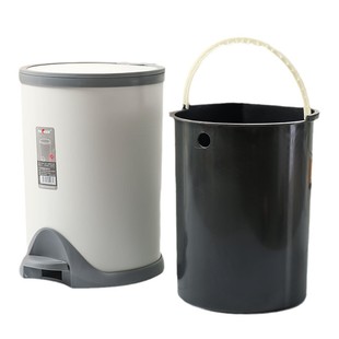 加厚缓降垃圾桶家用卫生间厕所厨房客厅脚踏式 大号脚踩筒带盖纸篓