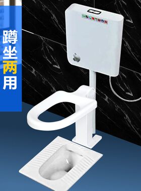 厕所蹲坑蹲便器改坐m便器老年人孕妇壁挂式蹲坐两用可折叠马桶神