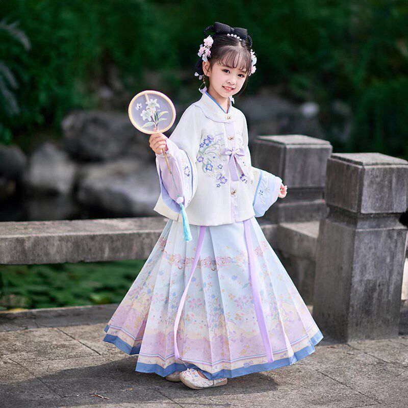 2024新款明制汉服儿童古装中国风唐装小女孩超仙襦裙秋冬演出服装
