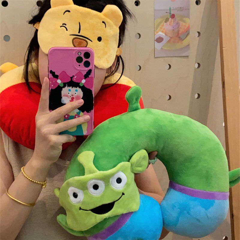 动漫可爱u型枕眼k罩两件套家用办公室午睡枕助眠遮光便携式护颈枕