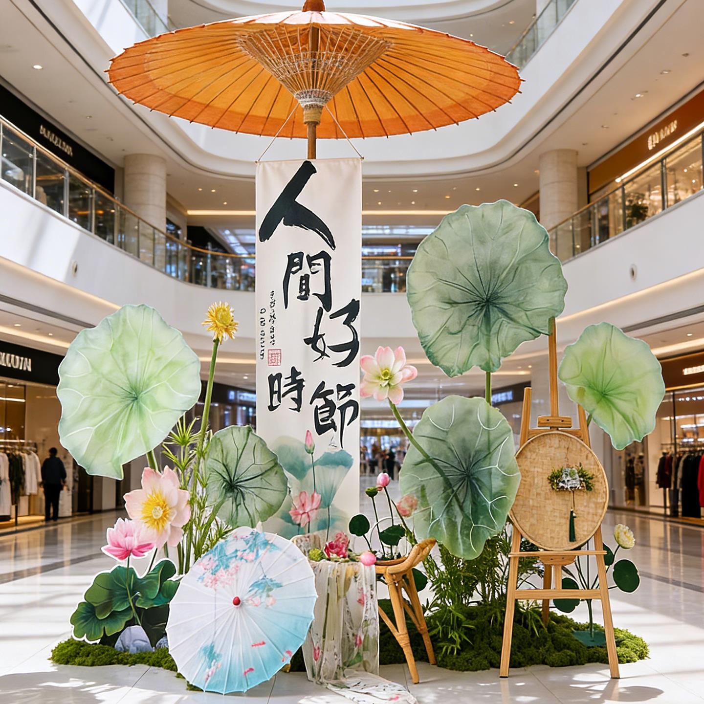 夏季仿真荷叶荷花莲花道具摆件网红装饰大型古风场景布置假花造景