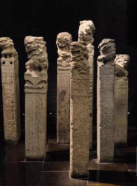 拴马桩石雕仿古栓马石做旧貔貅狮子罗马柱麒麟石门墩室内摆件