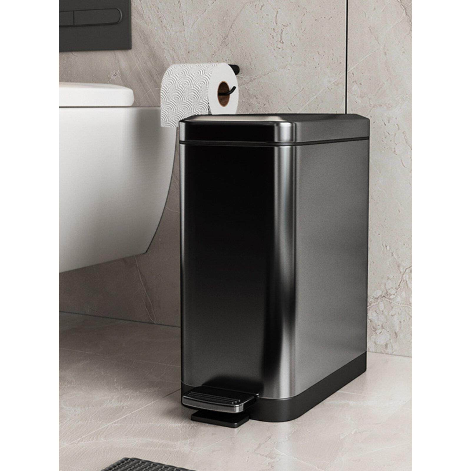 垃圾桶窄缝不锈钢脚踩有盖卫生间厕所创意脚踏式家用厨房客厅带盖