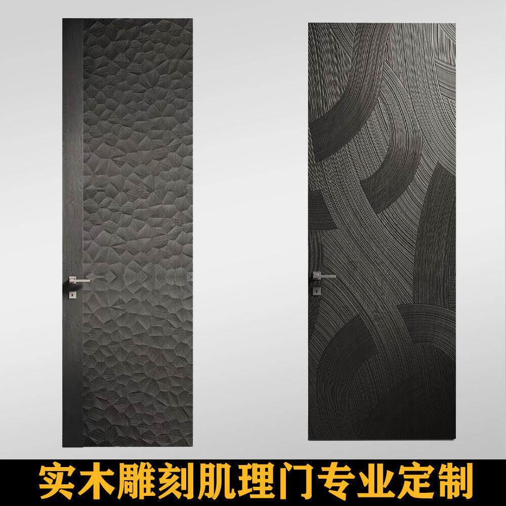 实木雕刻肌理板门柜子柜门背景墙护墙板装饰板隐形门厂家