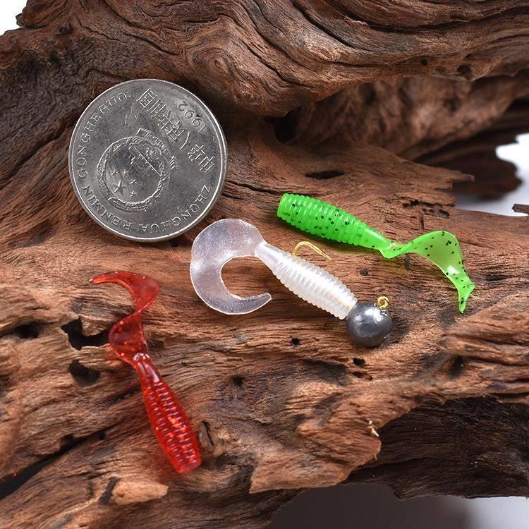 卷尾t尾软饵浮水微物路亚软小软虫根钓黑坑翘嘴鳜鱼鲈鱼专用假饵