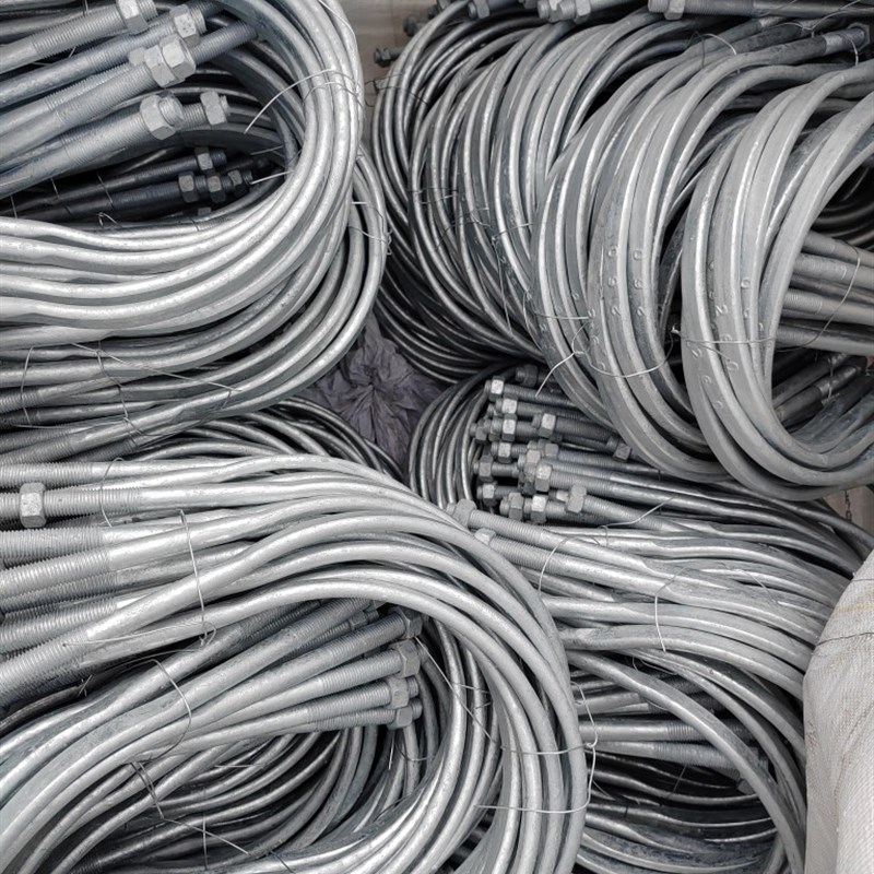 热镀锌U型丝抱箍M16*150-My18*350U型卡电力电线杆电缆管道卡箍