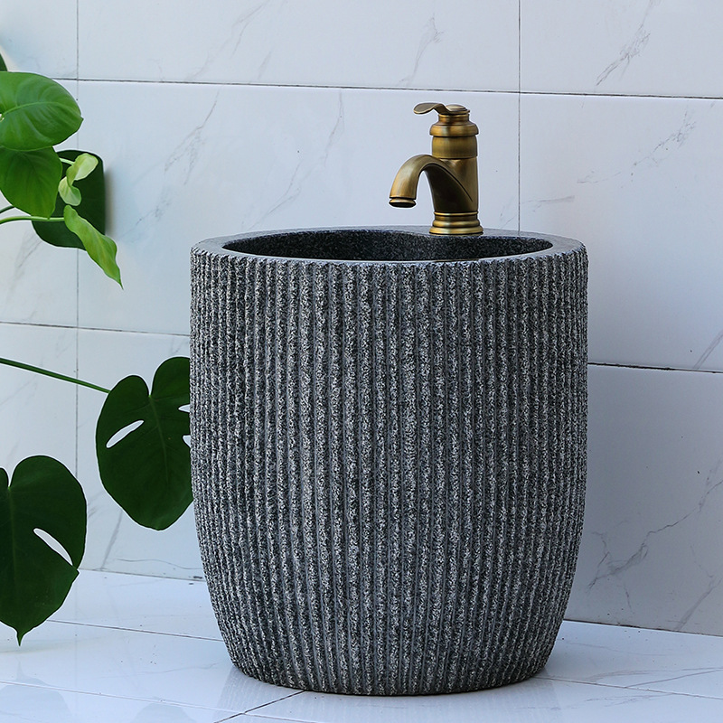 石头拖把池阳台家用卫生间大理石拖布池石材户外墩布池庭院花岗岩